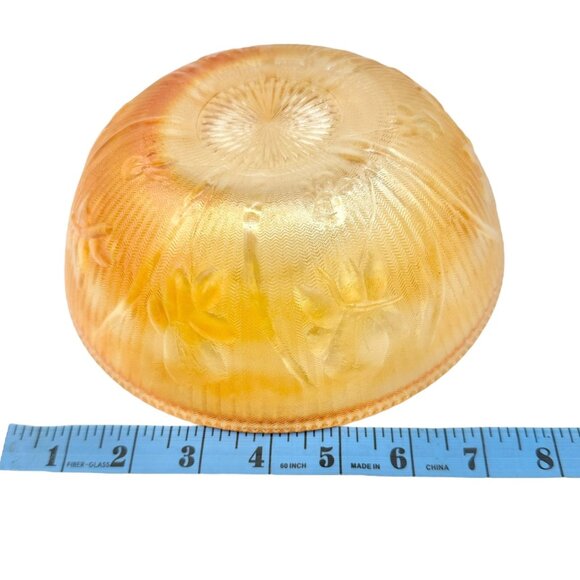 Jeannette Iris & Herringbone Marigold Bowl 8 inch Carnival Glass - Picture 6 of 6